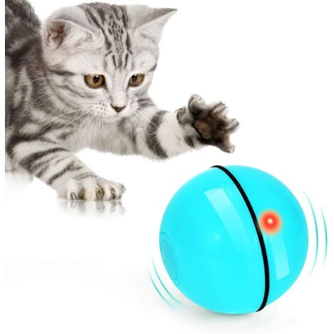Jouet pour chat bleu, balle de jeu avec lumière LED rotative