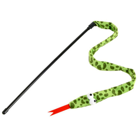 Jouet Pour Chat Canne À Pêche "Serpent" 40cm Vert