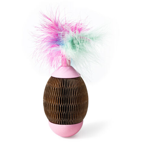 Jouet pour chat en papier ondulé à la menthe amusant et soulageant l'ennui balle à gratter interactive en plumes pour chat jouet pour chat