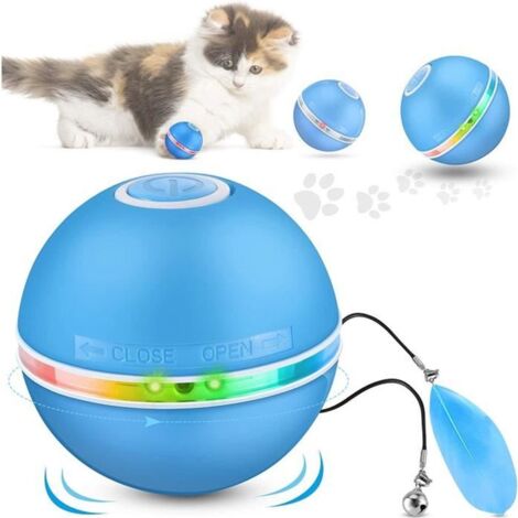 Jouet Pour Chat Interactives Balles Avec Lumières Led, Auto-Rotative à 360 Degrés,Chargement USB,Pour Animaux Chien Chatons