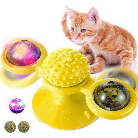 Jouet pour Chat, Moulin à Vent pour Chat, Jouet Interactif pour Chat, Plateau Tournant en Forme de Moulin à Vent, Griffoir pour Chat, Accessoires pour Animaux de Compagnie, Jeu Amusant