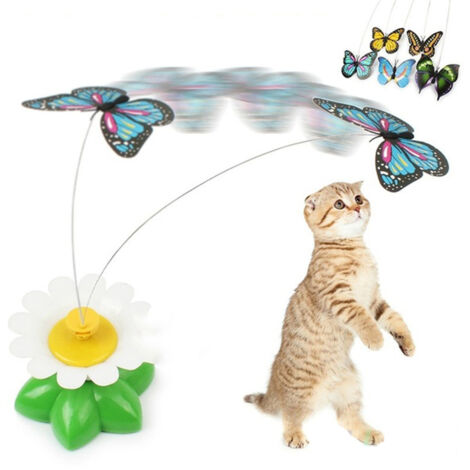 Jouet pour Chat Papillon Électrique Rotatif - Jouet Interactif d'Entraînement Amusant pour Animaux