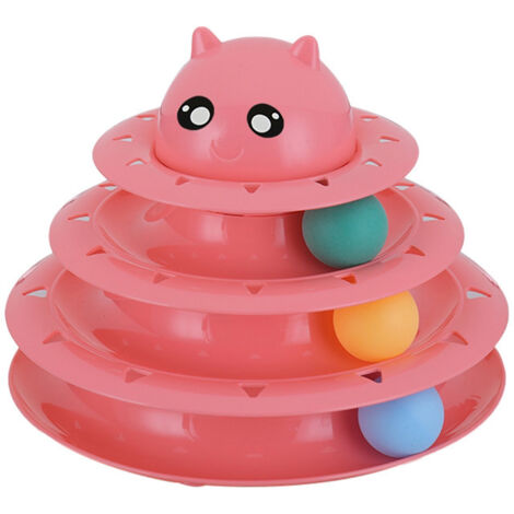 Jouet pour chat, plateau tournant à trois niveaux, tour pour chat, jouet pour animal de compagnie, fournitures pour chat, plateau de jeu interactif pour chat, jouets pour chat