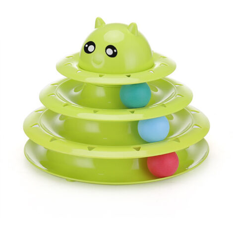 Jouet pour chat, plateau tournant à trois niveaux, tour pour chat, jouet pour animal de compagnie, fournitures pour chat, plateau de jeu interactif pour chat, jouets pour chat