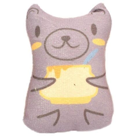 Jouet pour chat rempli d'herbe à chat, sûr et durable, améliore l'humeur, jouet à mâcher sain pour chat, ours D, idéal pour le bien-être félin.
