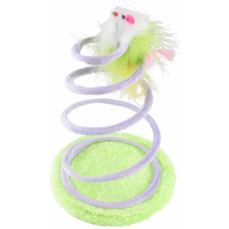 Jouet pour Chat "Ressort avec Souris" 26cm Vert