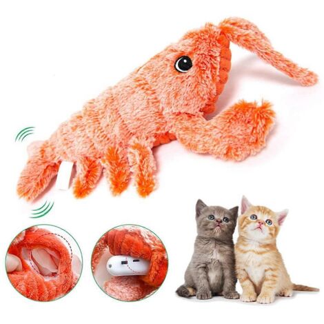 Jouet pour chat sauteur électrique en forme de homard simulé -