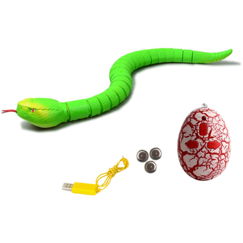Jouet pour chat serpent télécommandé réaliste, jouet interactif rechargeable USB avec télécommande infrarouge pour chats.