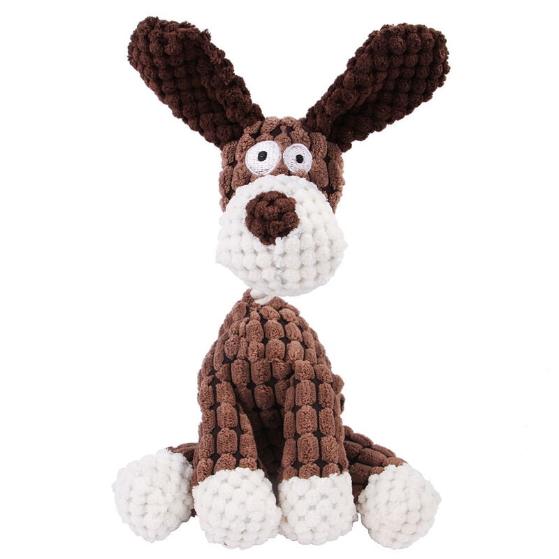 Jouet pour chien âne, jouet pour chien qui couine, jouet interactif à mâcher pour âne en velours côtelé, adapté au dressage de chien, marron