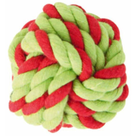 Jouet pour Chien "Balle à Corde" 7cm Rouge