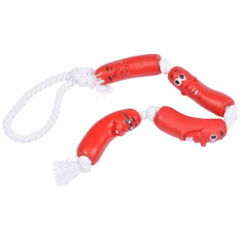 Jouet pour Chien "Chaîne de Saucisses" 7cm Rouge