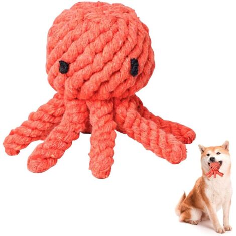 Jouet pour Chien, Coton Naturel, Jouets en Peluche, Jouets à Macher Sécuritaires et Non Toxiques pour Petits Moyens, Jouet Amusant à Macher pour Animal dômestique, Jouet Interactif Chiot-Fei Yu