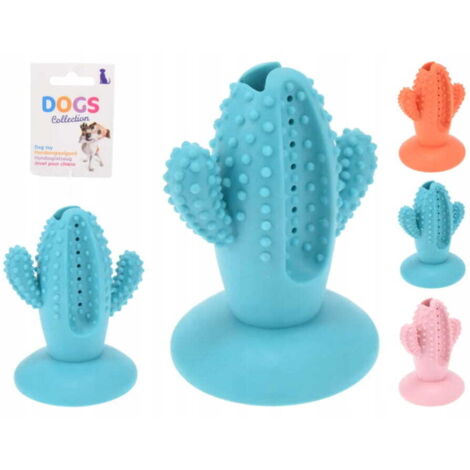 Jouet pour chien en caoutchouc avec ventouse, motif cactus, 10,5 x 9,5 x 13,8 cm