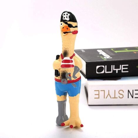 Jouet pour chien en forme de poulet en caoutchouc qui couine, 28 cm de haut, en latex