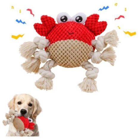 Jouet pour chien - Jouet intelligent - Crabe - Indestructible - Velours côtelé - Grand chien