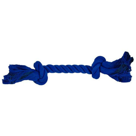 Jouet pour Chien NAYECO - corde dentaire à 2 noeuds - 27,5cm - Bleu