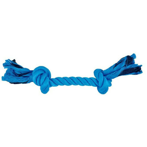 Jouet pour Chien NAYECO - corde dentaire à 2 noeuds - 27,5cm - Bleu Ciel