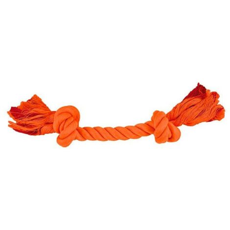 Jouet pour Chien NAYECO - corde dentaire à 2 noeuds - 27,5cm - Orange