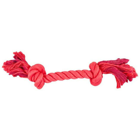 Jouet pour Chien NAYECO - corde dentaire à 2 noeuds - 27,5cm - Rouge