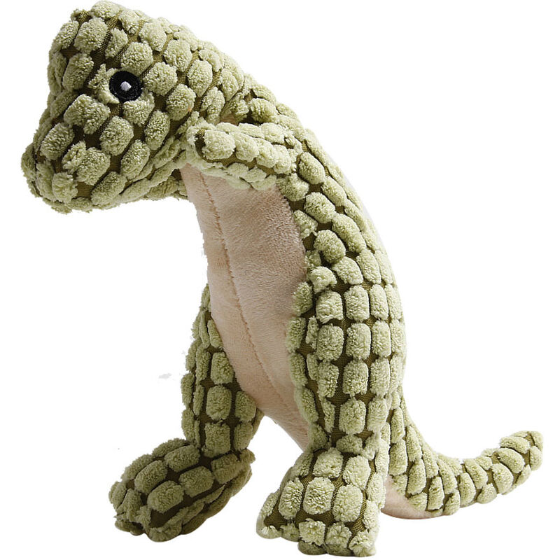 Ensoleille - Jouet pour chien, peluche de dinosaure couineur, jouet de dentition interactif avec sons(vert)