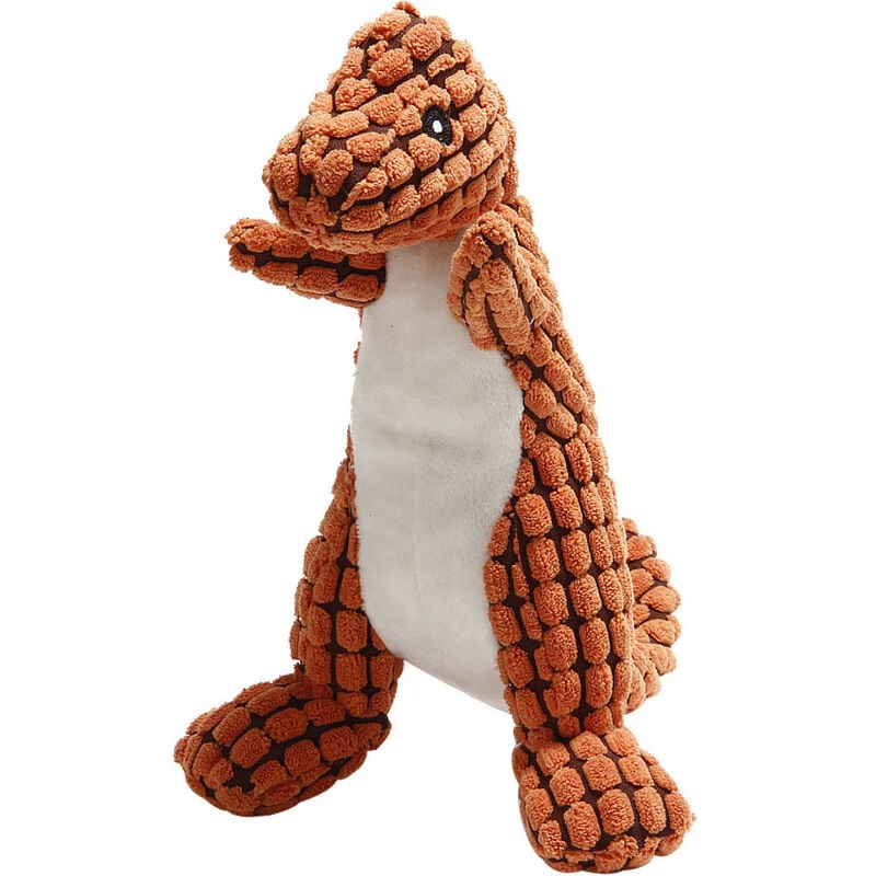 Ensoleille - Jouet pour chien, peluche de dinosaure couineur, jouet de dentition interactif avec sons(orange)