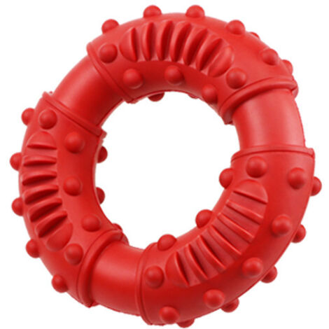 Jouet pour chien ultra-résistant pour les gros macheurs - jouet pour chien pratiquement indestructible en caoutchouc naturel(rouge)