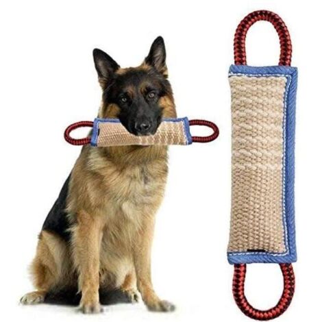 Jouet pour chien,Jouet de dressage pour chien avec 2 poignées - Boudin à mordre de grande taille (30 cm)