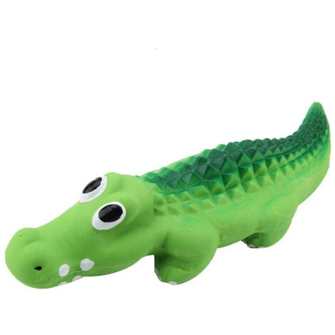 Jouet pour Chiens – Jouet à Mâcher Latex Crocodile Squeaky Vert, Résistant, d'entraînement, Longueur 22cm, Matériel Latex de Haute Qualité, Écologique et Sans Toxique, 56g, Facile à Nettoyer.