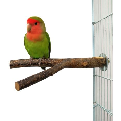 Jouet pour oiseau, Plate-Forme De Perchoir en Bois De Pommier Naturel, Supports De Branche, Accessoires De Cage à Oiseaux