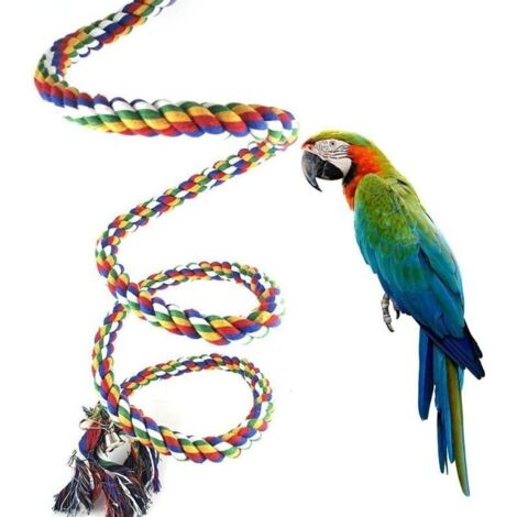 Jouet pour Perroquet, Corde d'Escalade avec Cloche, Swing pour Petits Oiseaux