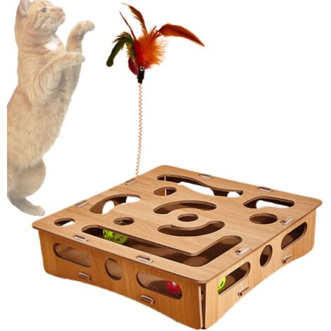 Jouet Puzzle pour Chat, Jouet Piste pour Chaton, Casse-Tête