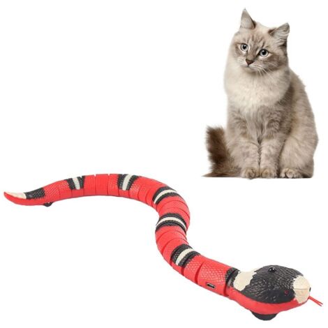 Jouet serpent, jouet pour chat serpent, jouet interactif pour chat serpent tigre fou, détection intelligente, avec câble USB