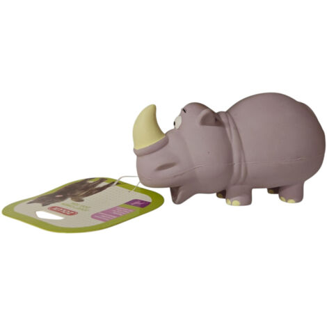 Jouet sonore El RINO violet 16,5 cm en latex pour chien - zolux