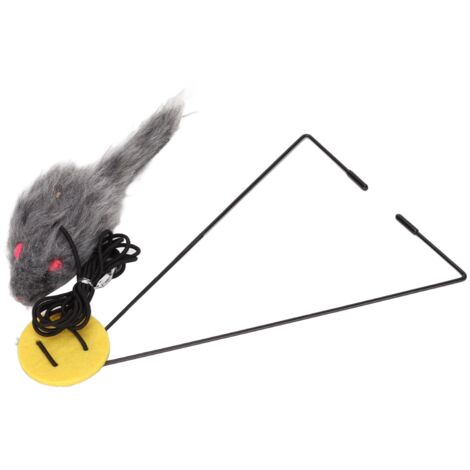 Jouet Souris Suspendu pour Chat - Jouet Interactif Rétractable avec Crochet Triangle pour Chasse
