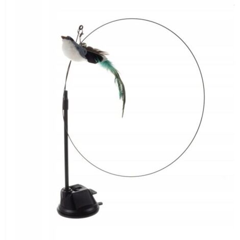 Jouet stimulant pour chat avec mouvements réalistes et ventouse, noir