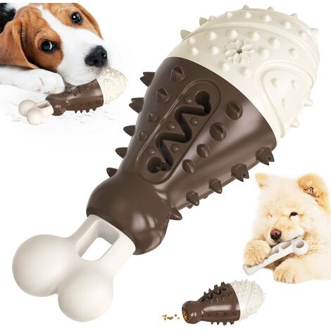 Jouets à mâcher pour chien, jambe de poulet jouet pour chien, brosse à dents pour chien nettoyer les dents jouets interactifs de jambe de poulet, jouets pour chien