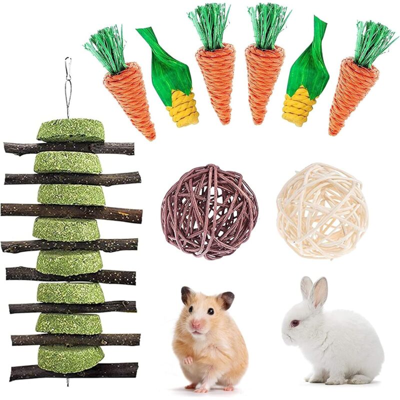 Jouets À Mâcher Pour Lapin Nain, Jouets Snacks Pour Petits Animaux, Jouets De Cochon D'Inde, Soins Des Dents Pour Hamster Cochon D'Inde Chinchilla