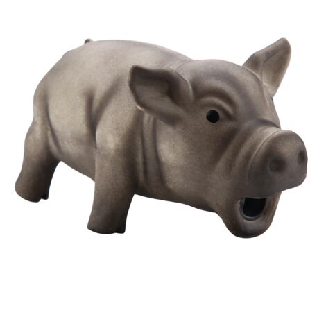 Jouets à mcher pour animaux de compagnie en latex de grognement de cochon mignon pour jouet de chiot de chien (noir)