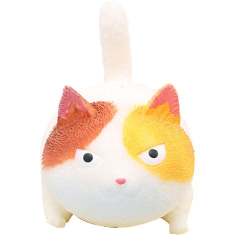 Jouets Anti-Stress Mignons en Forme de Chat - Balle à Malaxer pour Enfants et Adultes - Blanc