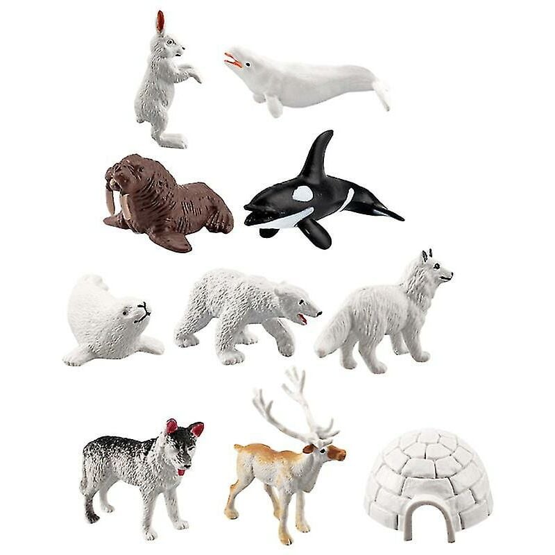 Crea - Jouets d'animaux du pôle nord, 10 pièces, Figurines d'animaux de l'arctique, jouets pour enfants