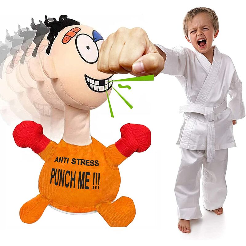Cadeaux - Jouets de bureau de boxe anti-stress, sac de boxe de bureau poupée de gestion en colère, poupée en peluche anti-stress amusants pour amis,