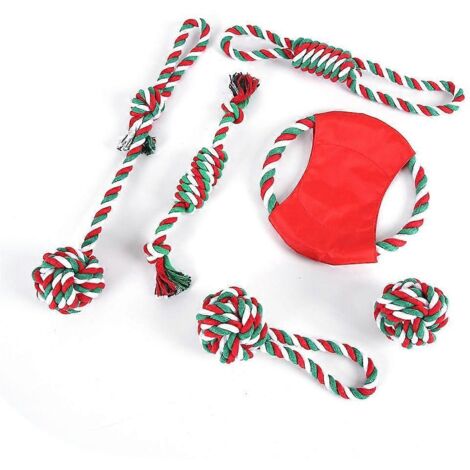 Jouets de Noël mignons pour chiens, jouets à tirer à la corde pour chiots faisant leurs dents