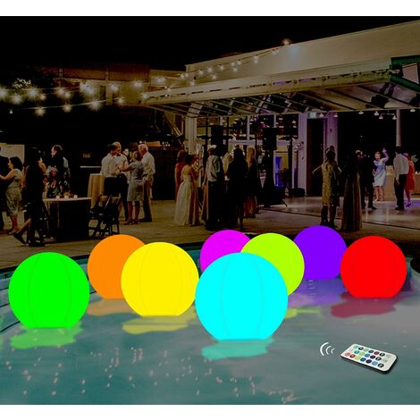 Jouets de piscine 13 couleurs Glow Ball 40 CM Gonflable LED Light Up Beach Ball avec télécommande, Glow in The Dark Party Supplies, pour jeux et décorations d'intérieur de plage, 1PCS DENUOTOP