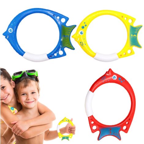 Jouets de plongée en Piscine - Anneaux de plongée en Forme de Poisson  Jeux de Piscine Jouets de d'été pour colorés faciles à trouver et à saisir