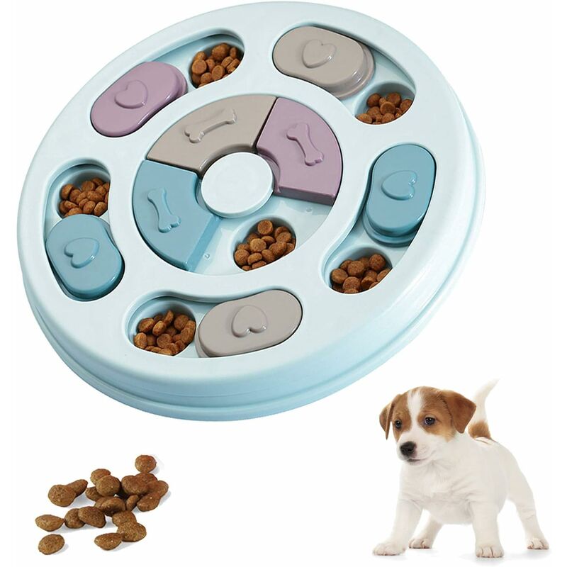 Abcrital - Jouets de puzzle de chien, jouet de puzzle interactif de jeu de chien, distribution de friandises pour le jeu de formation de chiot,