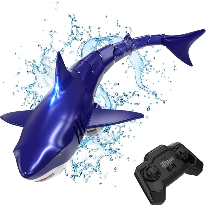 Feiyue - Jouets de requin télécommandés pour enfants, jouets aquatiques pour animaux de bateau télécommandés