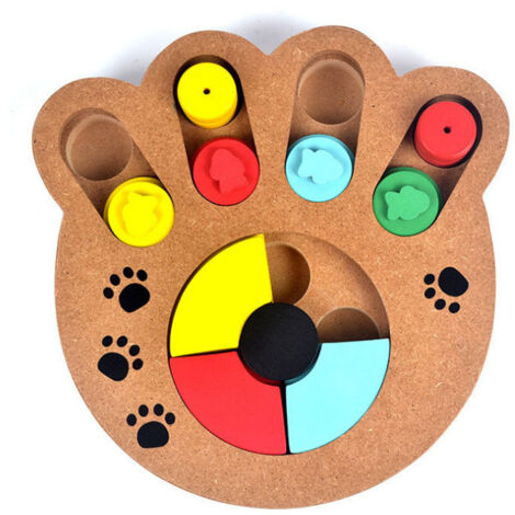 Jouets éducatifs en bois en forme de patte pour chien et chat, en forme de nourriture naturelle, pour l'entraînement du QI