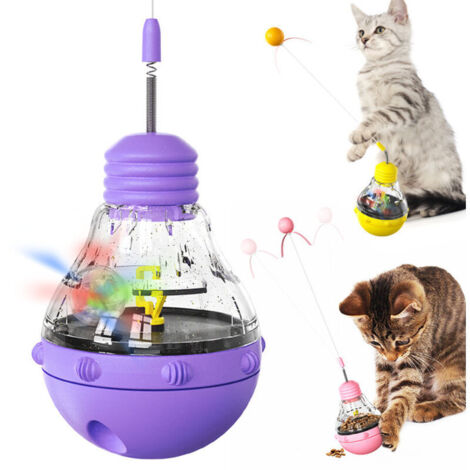 Jouets interactifs pour Chats d'intérieur, Baguette de Chaton, Jouet de Perte de Poids, balles Amusantes, Distributeur de Nourriture Lente, mangeoire, Distribution de friandises