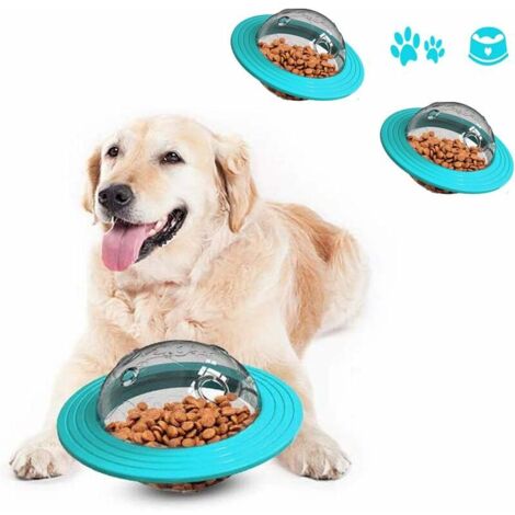 Jouets Interactifs pour Chien, Boule de collation pour Chien, Jouet de Distribution de Nourriture pour Chien, pour Chien de Taille Moyenne Chassant et Jouant (Bleu)