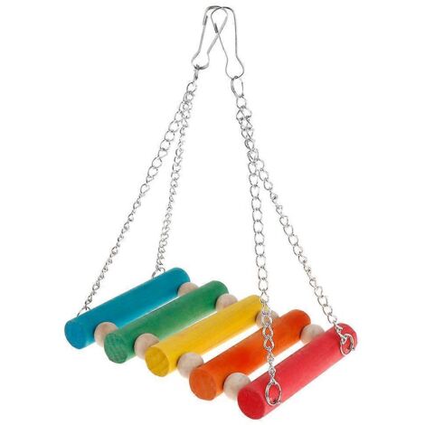 Jouets pour cage à perruches ondulées : hamac en bois, jouets à mâcher suspendus amusants pour perroquets